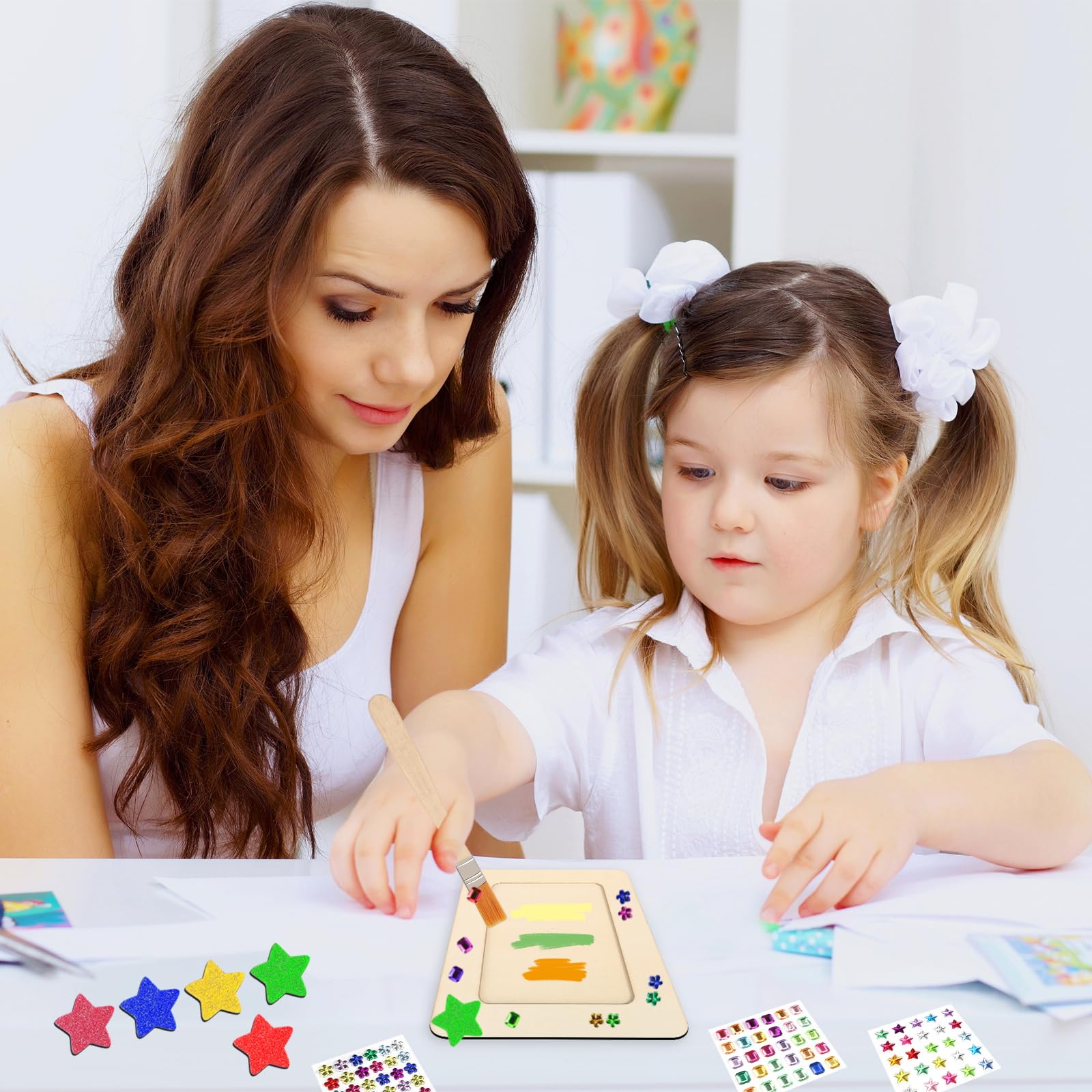 10 stuks houten fotolijsten voor kinderen, fotolijsten, knutselsets, 14
