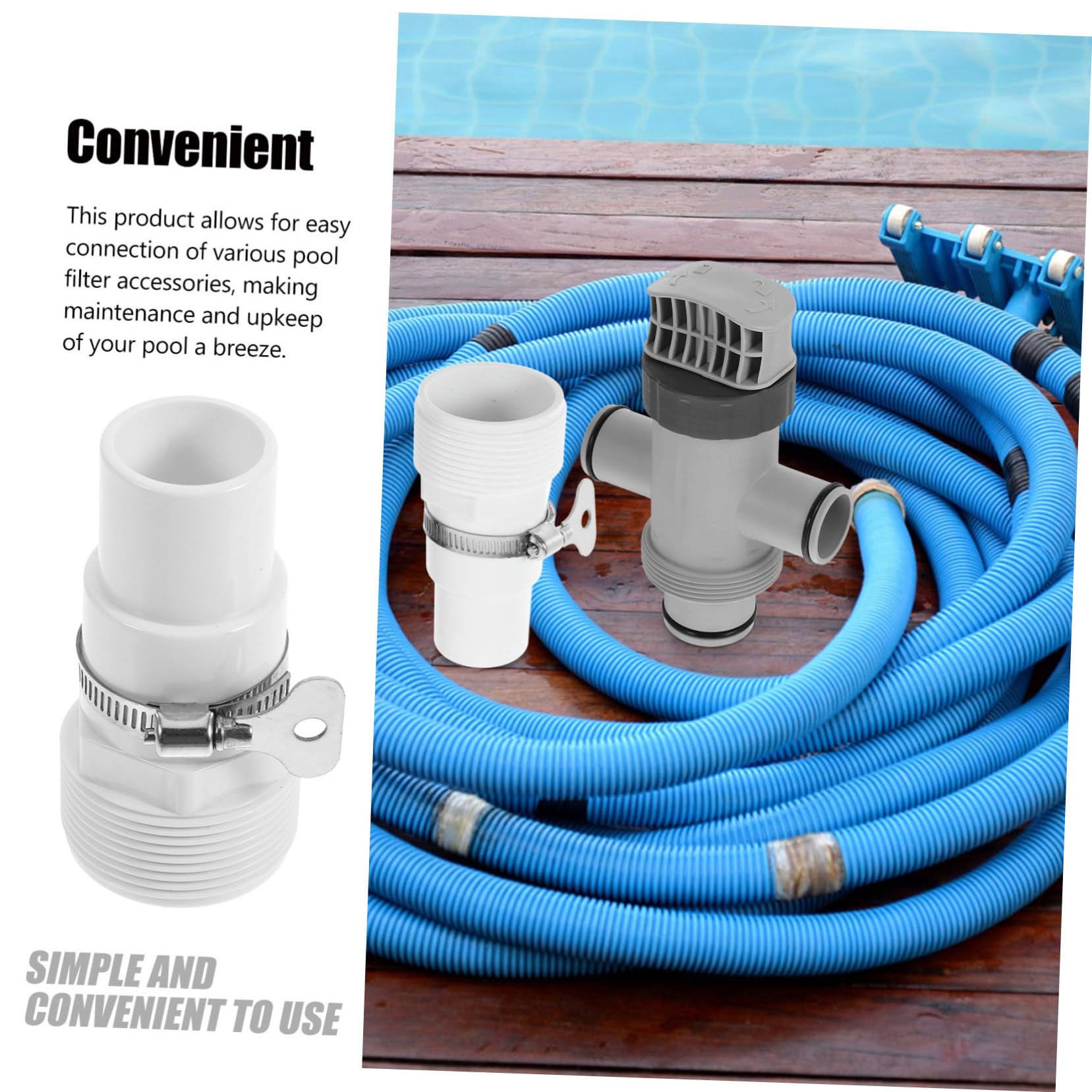 5zestawy Sztuk Adapterów Do Węży Pompowych Do Basenów Uniwersalne Złącza Filtrów Łatwa Instalacja Lekkie i Przenośne Akcesoriów Basenowych
