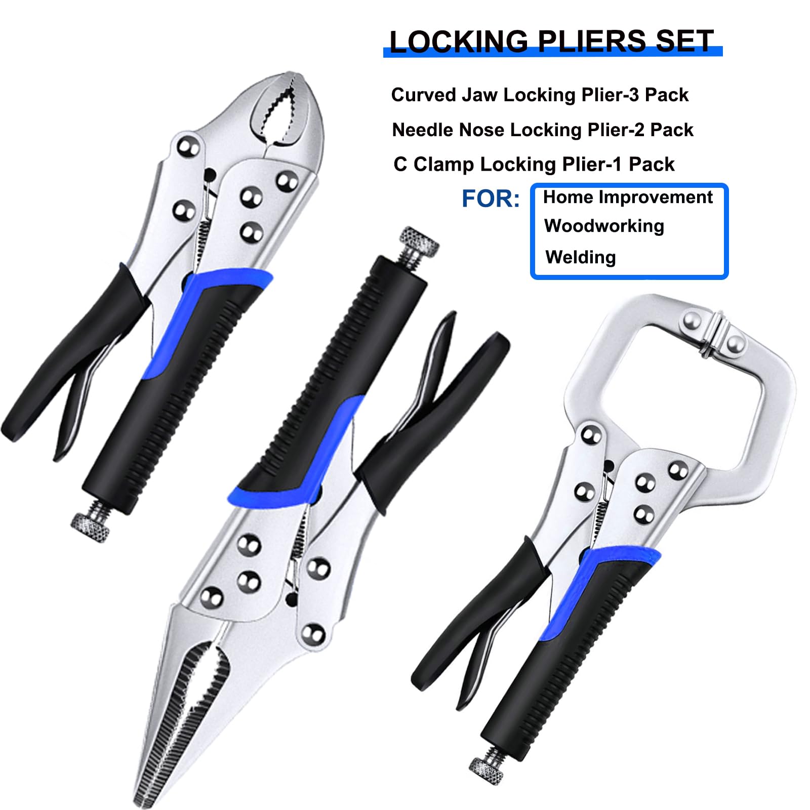 ACOSEA Vice Grips,6-Pack Vise Grip Pliers 5