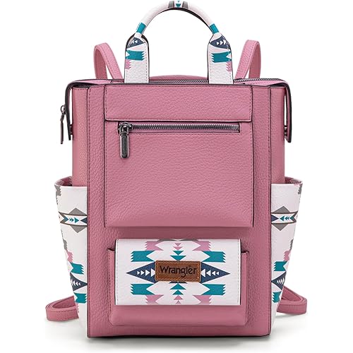 Montana West Wrangler Aztec Backpack Purse for Women Fashion Ladies Back Zip Anti Theft Convertible Backpack with Adjustable Strap WG-BG-219-9112-HPK