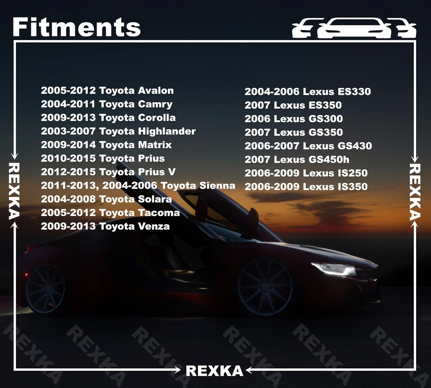 Rexka 10 Sets Front Fender & Bumper Cover Clip & Pin Set for Toyota Lexus 53879-58010 47749-58010 Avalon Camry Corolla Highlander Matrix Prius Prius V Sienna Solara Tacoma Venza