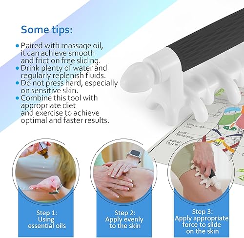 Miniatura 5 de Herramienta de masaje fascial, herramientas de liberación miofascial para la piel anticelulítica, calmante drenaje linfático, punto de activación,