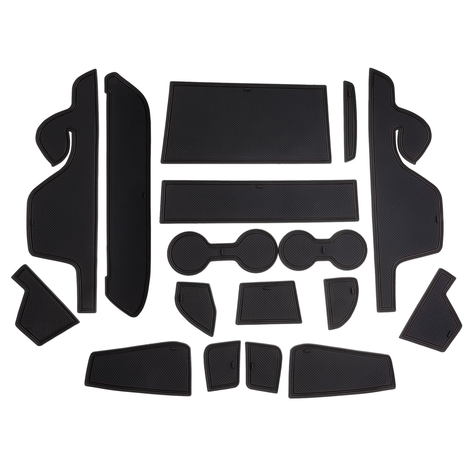 GAFAT Compatibile con Ford Ranger T9 2025 2026-2023 (Freno Elettronico) Tappetini Antiscivolo, Ranger T9 Raptor Wildtrak Tappetino Gomma, Console Centrale, Cuciture Porte, Accessori Ranger 2025 (Nero)