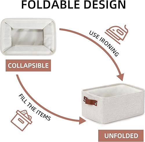 Vista 111 de DULLEMELO Canastas de almacenamiento pequeñas de 15 x 6 x 5.5 pulgadas, contenedores de almacenamiento de tela para tanque de inodoro