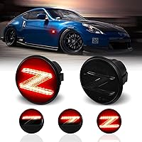 Vista 9 de Luces LED secuenciales laterales para Nissan 370z Z34 2009-2020, 350z Z33 2003-2009 Lámparas de señal de giro 26160-1EK0A 26165-1EK0A, lente Lente