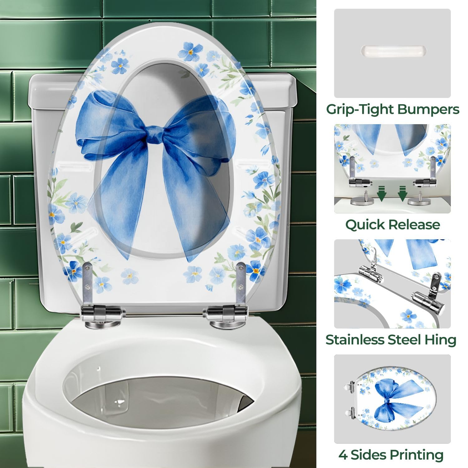 Sedile WC allungato in resina per bagno e cameretta dei bambini