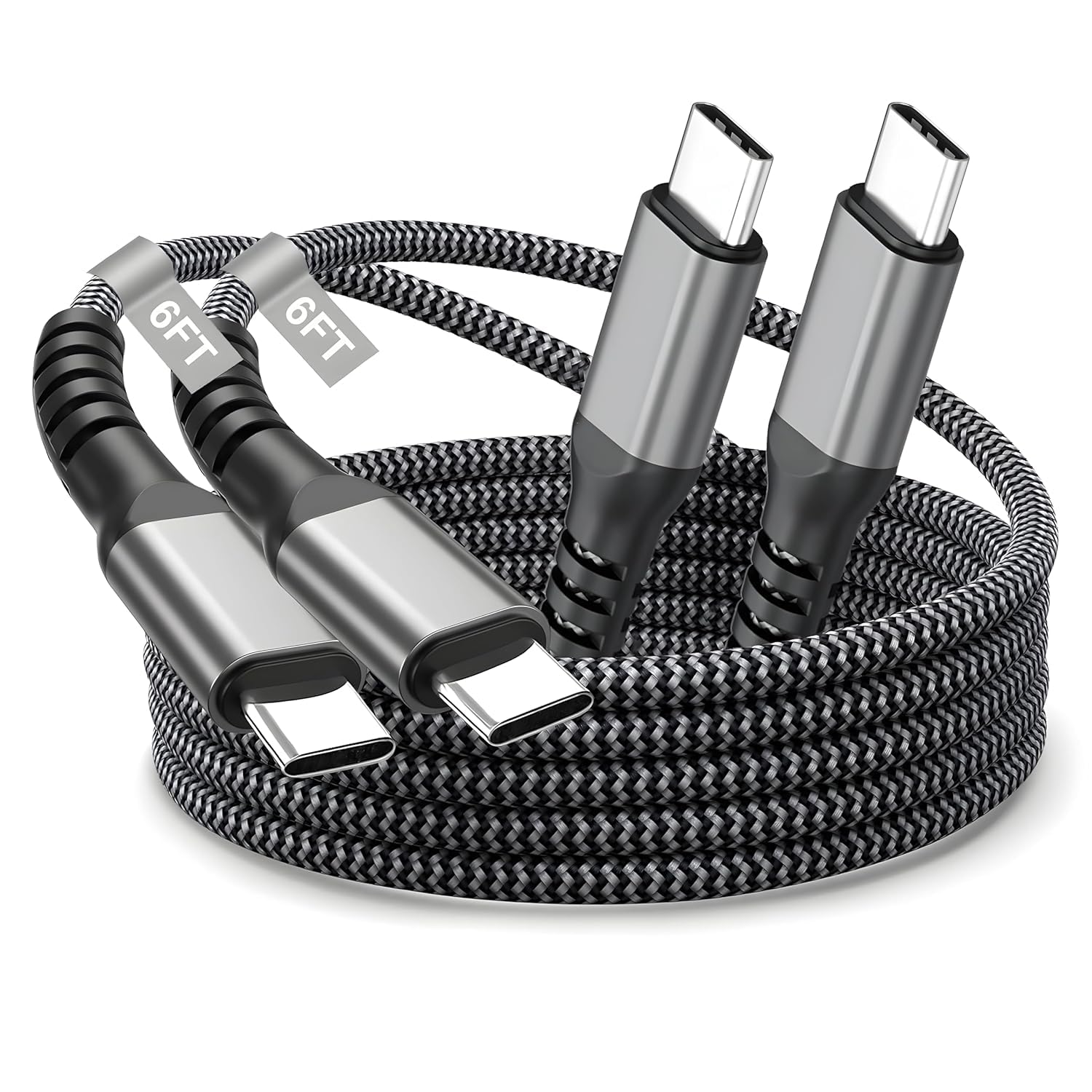 Cable USB C a USB C de 6 pies/2 unidades para iPhone 16e/16/16 Pro/16 Pro Max USB C a USB C, cable de carga rápido Air 6 AMP 2M 17, cable de carga de alta velocidad tipo C