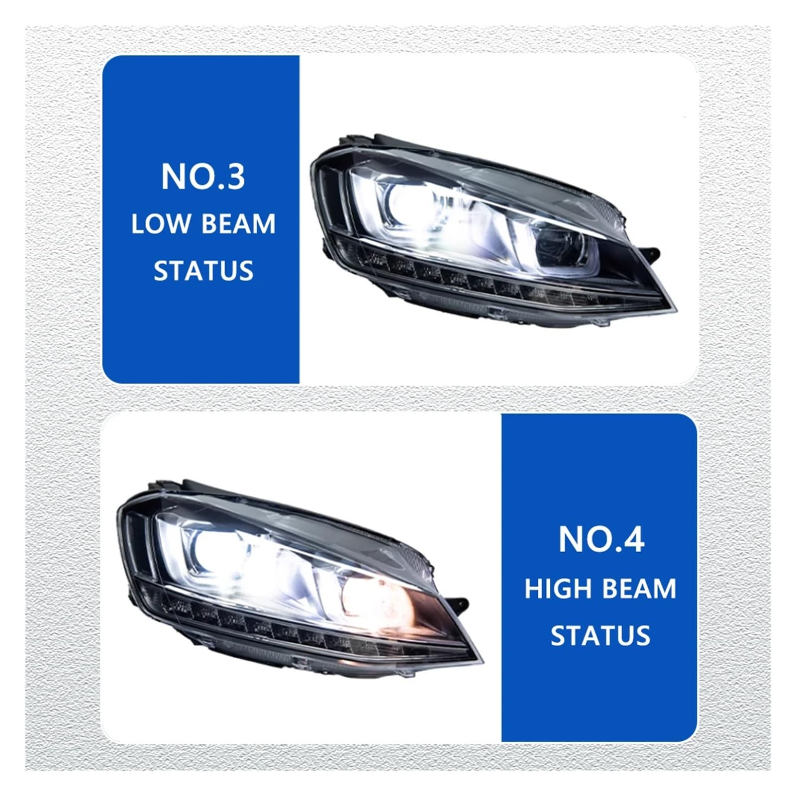 Pasuje do VW GOLF 7 MK7 14-17 do stylu U pełna dioda Led DRL reflektor samochodowy montaż sygnału akcesoria samochodowe zmodyfikowana lampa reflektory LED
