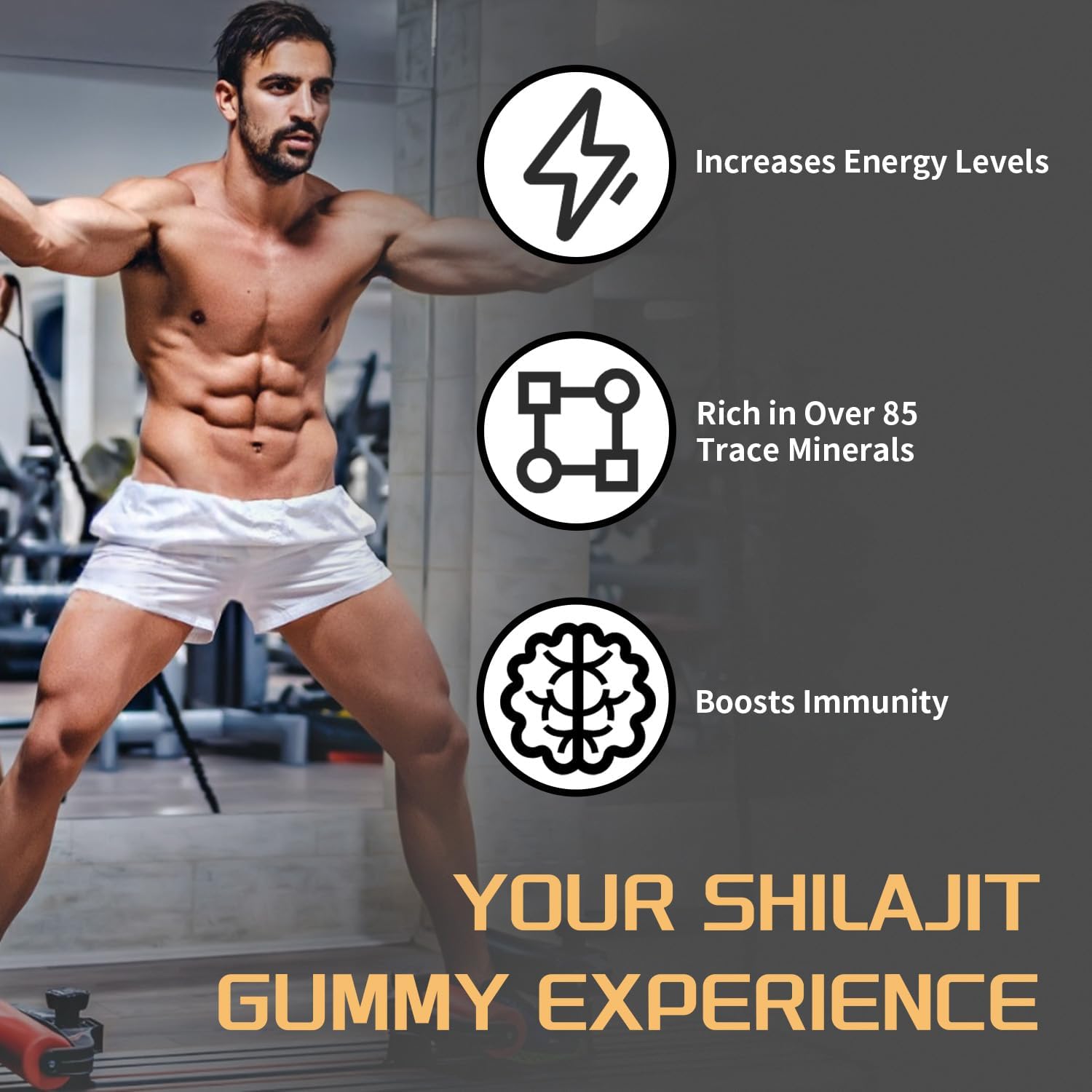 Shilajit Gold Gummies for Men & Women with Ashwagandha & Gokshura, 85+ Minerals & Fulvic Acid, Natural Energy & Wellness Support, 80 Count (01) - Image 4