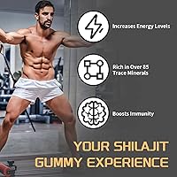 Vista 4 de Shilajit - Gomitas de oro para hombres y mujeres con Ashwagandha y Gokshura, más de 85 minerales y ácido fúlvico, energía natural y apoyo