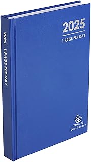 Personalised 2025 Diary A5 - Day Per Page Daily Journal Planner with Your Company Name | Monthly & Weekly Organiser Diary 2025-2026 | Business Appointment Planner (Personalised Blue)