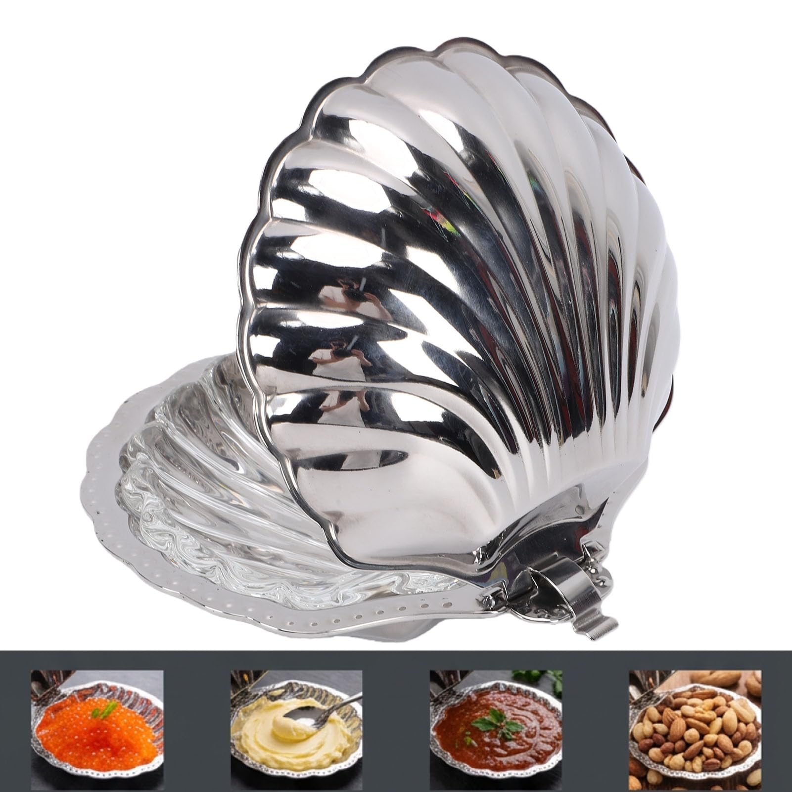 Luocute Piatto per Salsa con Cucchiaio in Acciaio Inossidabile
