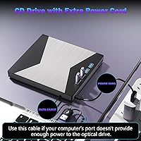 Vista 7 de External CD/DVD Drive for Laptop, DVD Player for Laptop, 8 in 1 Ultra-Slim CD Burner with 4 USB Ports and 2 TF/SD Card Slots, External Disk Drive