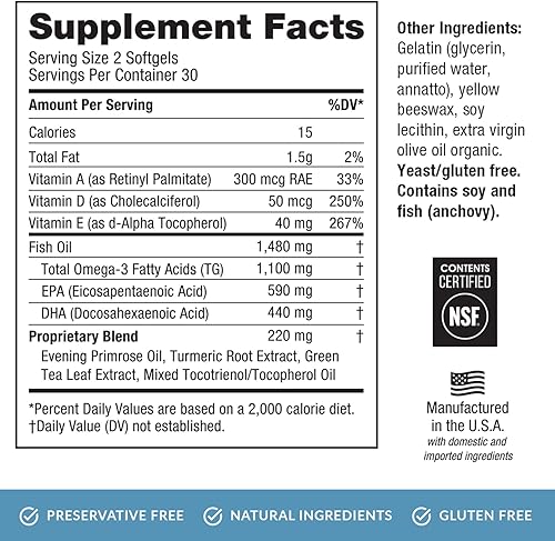 Miniatura 5 de EyePromise Ez Tears - Vitamina para los ojos - Suplemento ocasional para aliviar los ojos secos - Omega-3 y 8 otros ingredientes calmantes alivio de