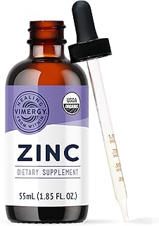 VIMERGY Organic Zinc Supplements for Women & Men (7.5mg Liquid Zinc Per Serving) Fast-Absorbing Immune Support, Promotes Healthy Bones & Skin, USDA Certified Organic, Vegan