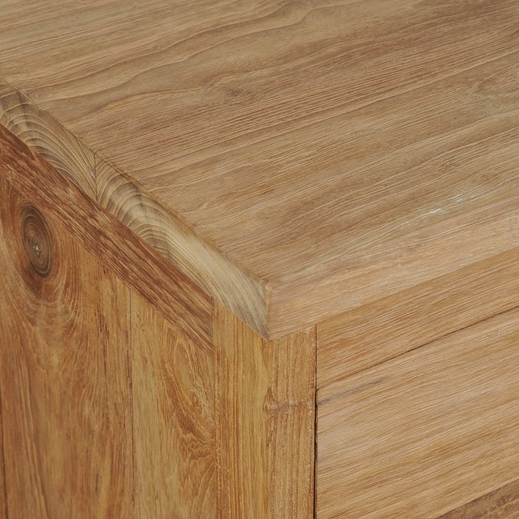 Homgoday Comodino in legno di teak massello, 40 x 30 x 50 cm, comodino, camera da letto, salotto