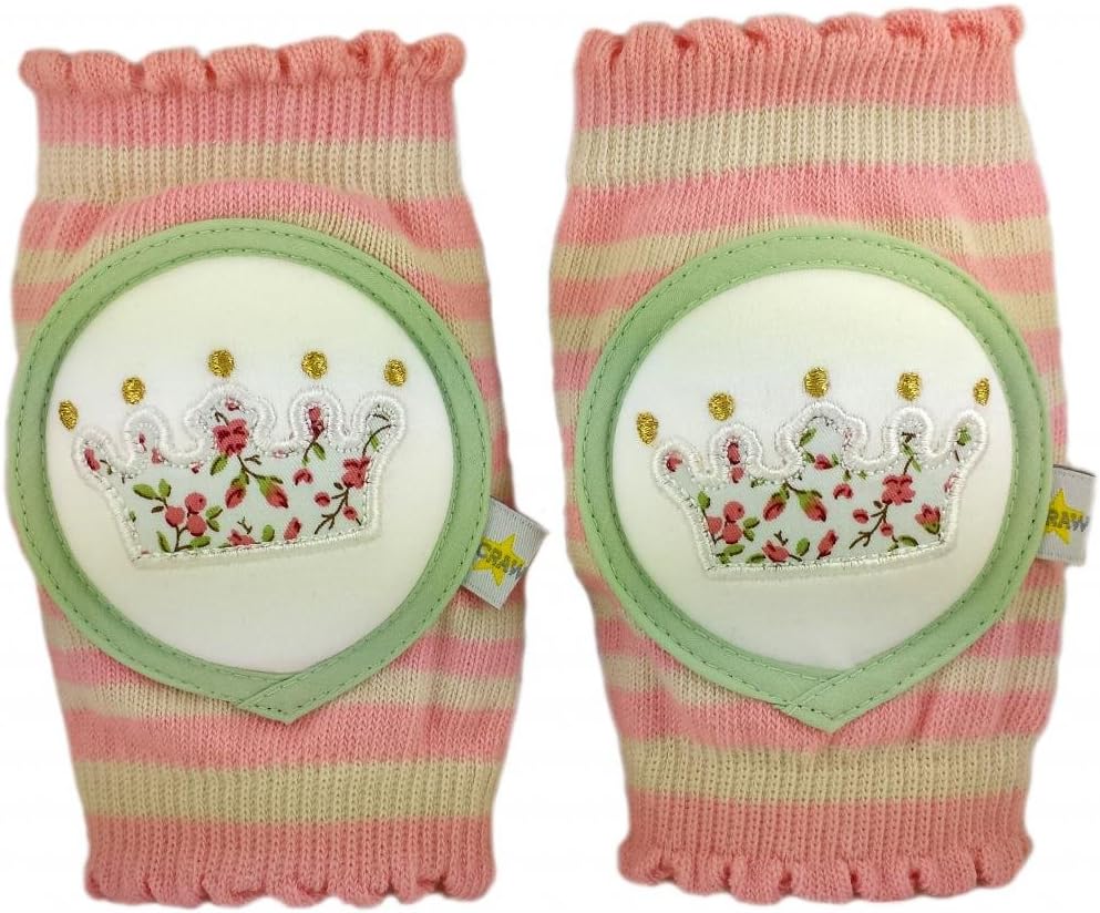 Crawlings Girl's Crown Knee Pads One Size Pink Floral