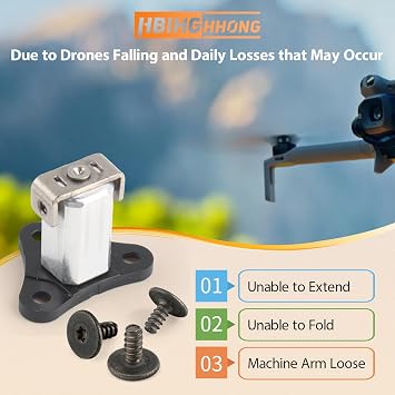 DJI Mini 5 Pro用フロントアーム軸交換用2個。フロントアームシャフトスクリュー、フロントアームヒンジ、Mini 5 Proドローンアクセサリーパーツ、修理ツール付きフロントアームヒンジネジ6個。