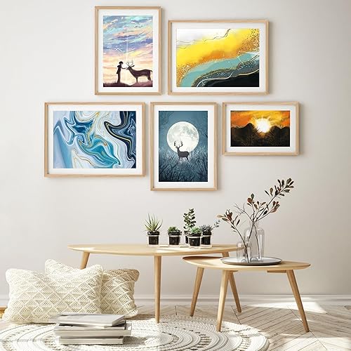 Miniatura 8 de Puthiac - Portarretratos de madera de roble 8 x 10 pulgadas, portarretratos de madera maciza natural, para fotos, arte mural e impresiones (1