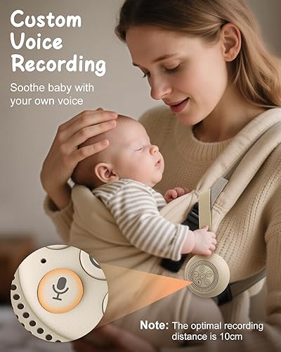 Miniatura 3 de Máquina de sonido de ruido blanco con grabación de voz, máquina de ruido portátil de 16 sonidos relajantes, luz nocturna, temporizador, máquina de