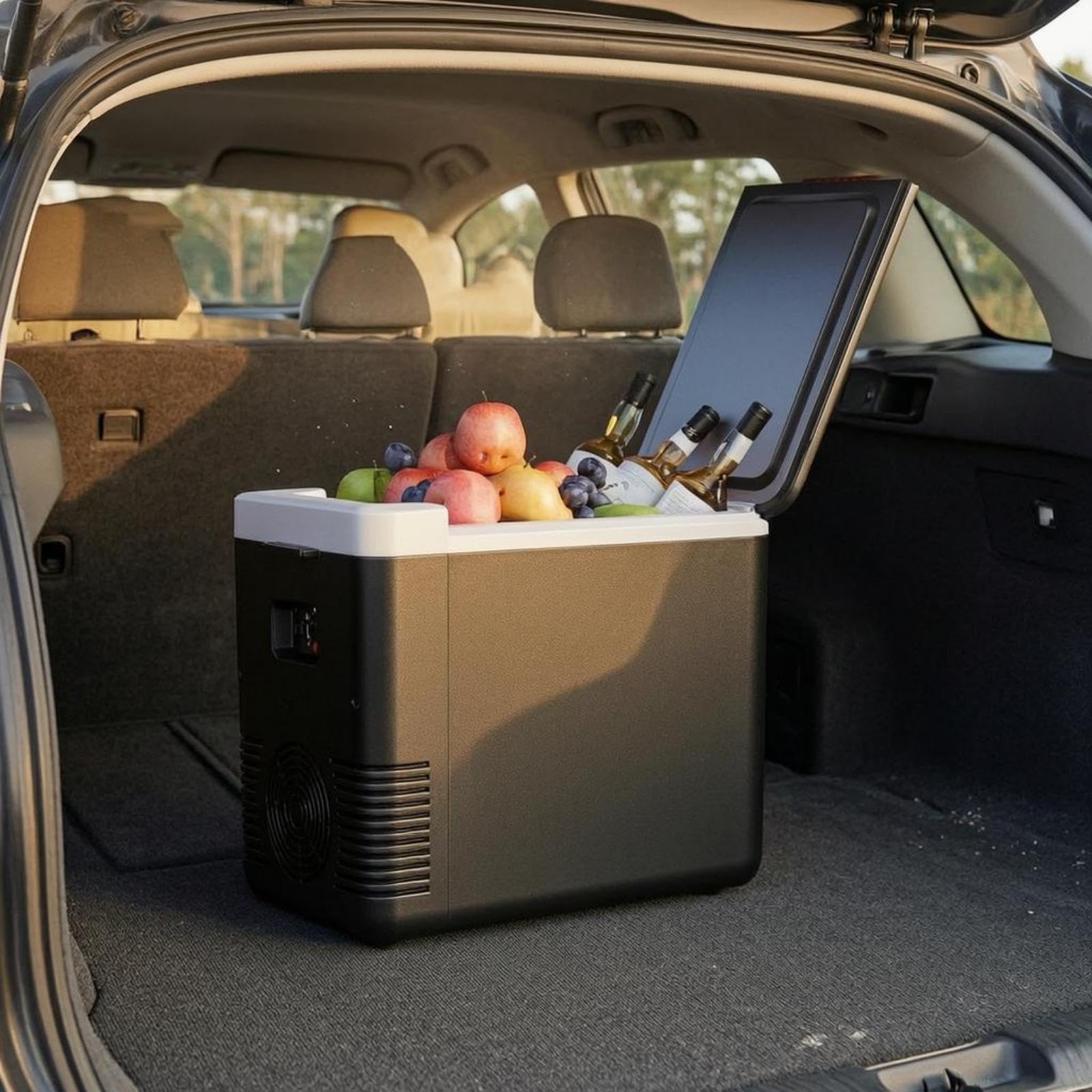 Frigorifero per Auto da 10 Litri, ventilato, con Funzione di Riscaldamento, Compatto e Portatile, Ideale per l'utilizzo in Auto.