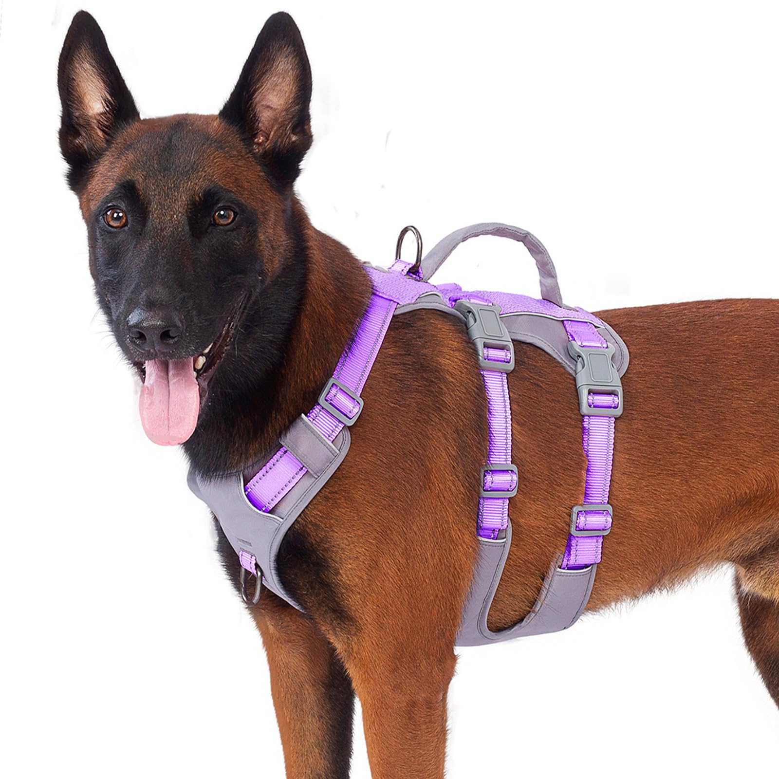 Huntboo Escape Proof Dog Harness Medium, Anti-Pull Dog Harness with Handle, Breathable, Adjustable, Reflective Dog Harnesses