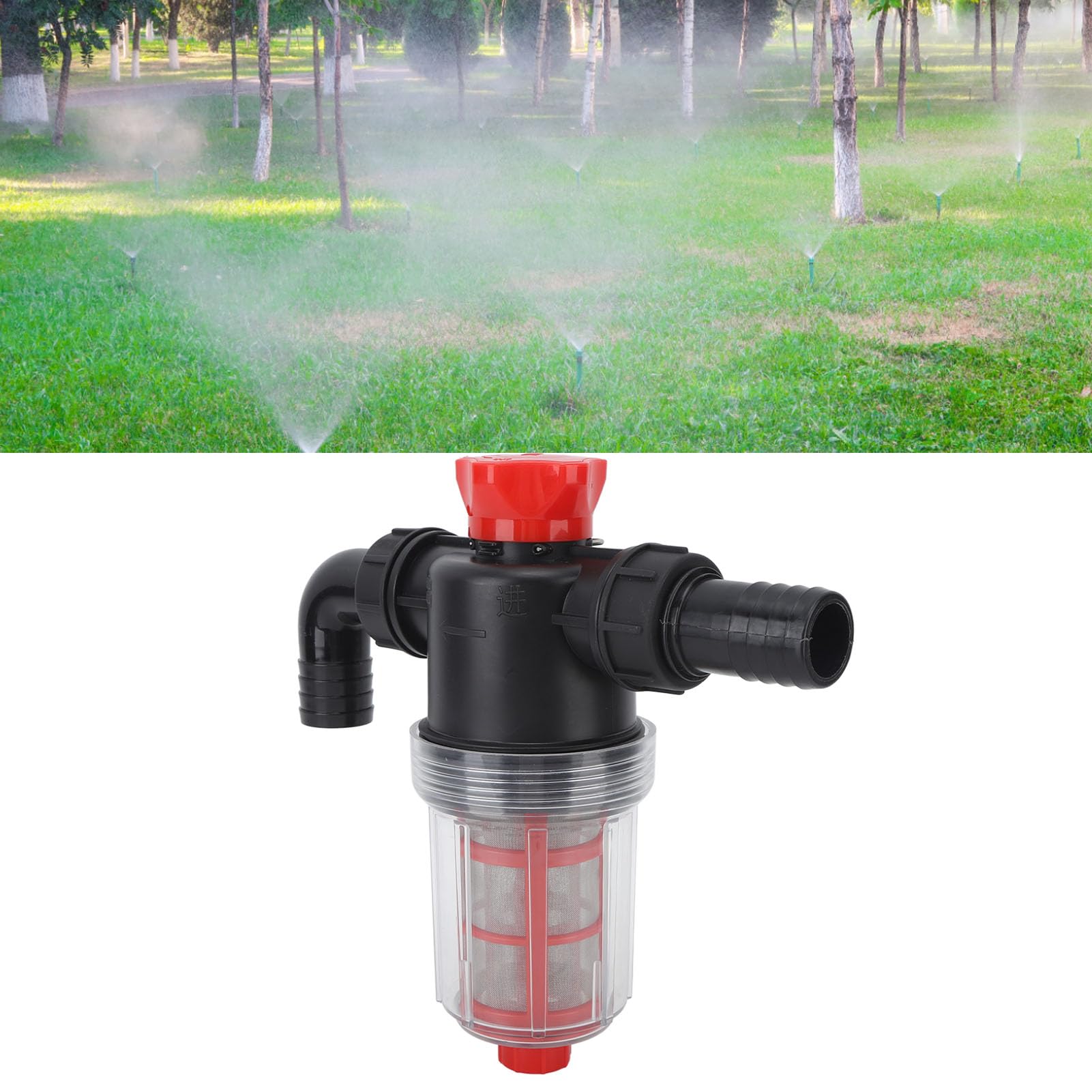 SIXRUN Filtro per Pompa dell'acqua per Irrigazione Filtro in in Plastica e Acciaio Inossidabile 304 Doppio Strato 40 e 60 Mesh Ad Alto Flusso per Tubo per Pompa per Irrigazione del Prato da