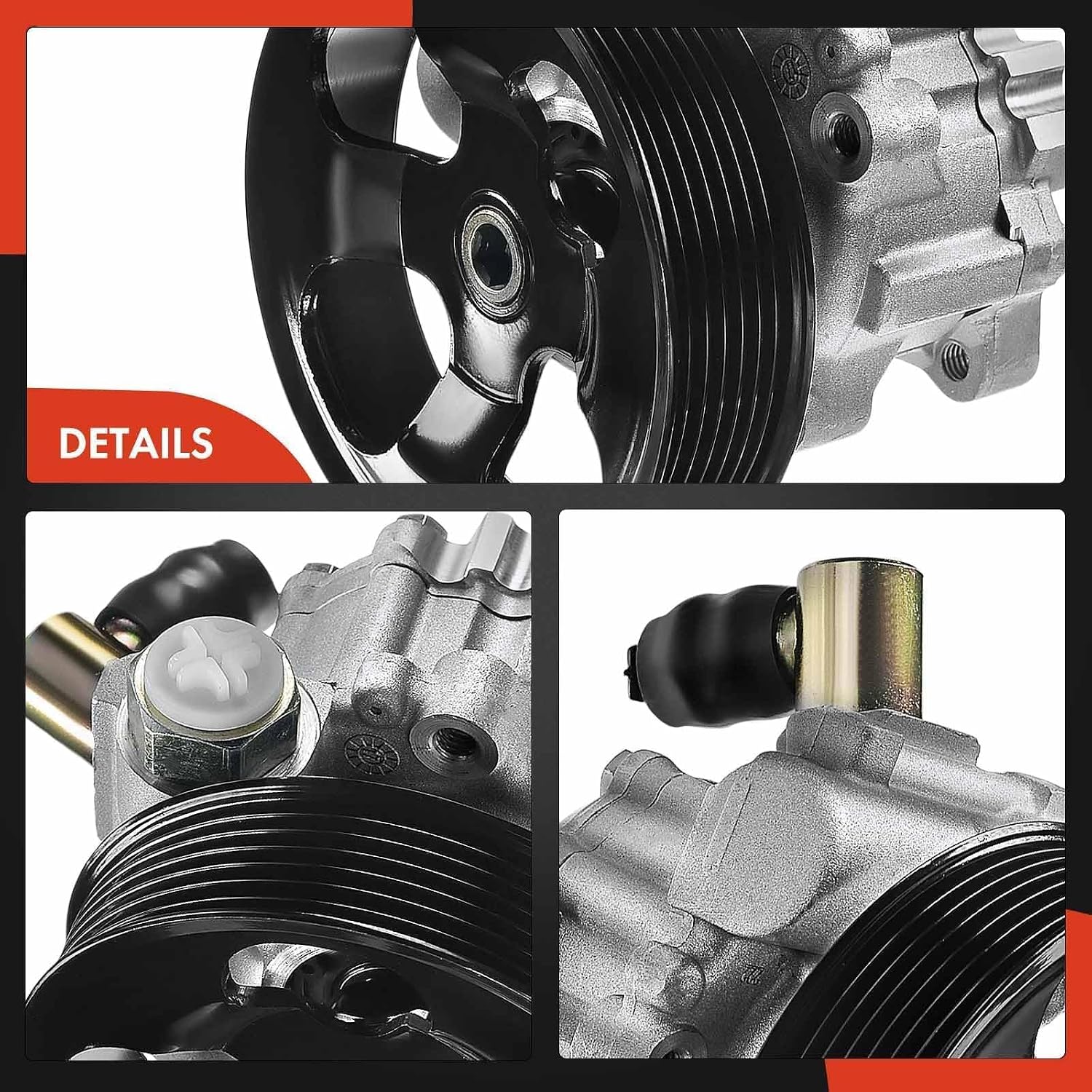 A-Premium Power Steering Pump, with Pulley, Compatible with Mercedes-Benz GL350 2010-2012, R350 2010-2012, ML350 2010-2011, V6 3.0L Diesel Turbo, Without EHPS