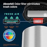 Vista 4 de iTouchless Bote de basura automático con sensor sin contacto de 13 galones, acero inoxidable, con sensor redondo para cocina y oficina