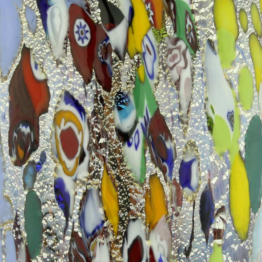 GlassOfVenice Murano Glass Millefiori Art Glass Carafe - Silver Purple