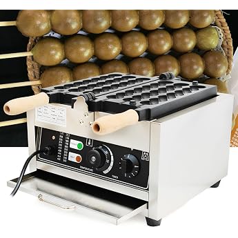 Commercial Stainless Steel Waffle Ball Maker 1500 W Bubble Waffle Maker Machine Non-Stick Pan Waffle Ball Machine with Time and Temperature Control