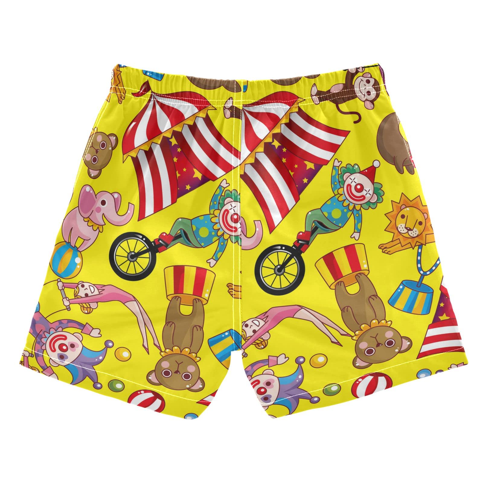 SLHKPNS Circus Clown Boy Swim Trunks Seamless Pattern Quick Dry Bathing Suit Swimsuit,Toddler Beach Board Shorts Multicoloured