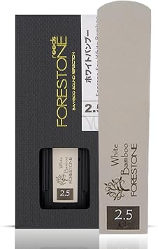 Forestone Traditional Synthetic Soprano Saxophone Reed - French Filed Cut with Calcium Enriched Bamboo Fibers - Flexible and Balanced Sound Profile - Long-Lasting - Made in Japan - White 2.5