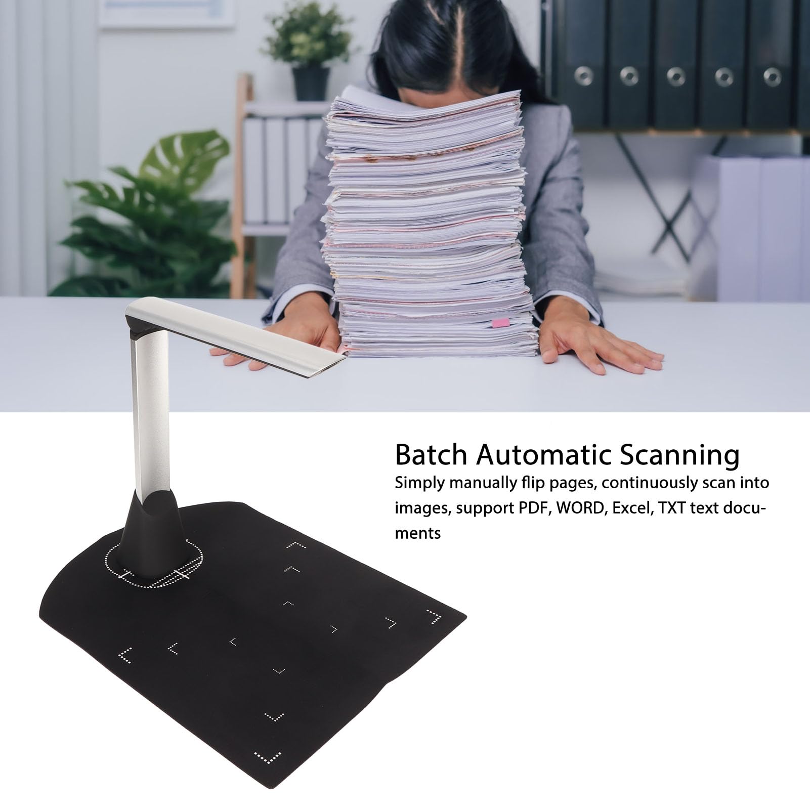 Amazon | ポータブル書画カメラ、8MP 3264 X 2448解像度 LEDライト付き