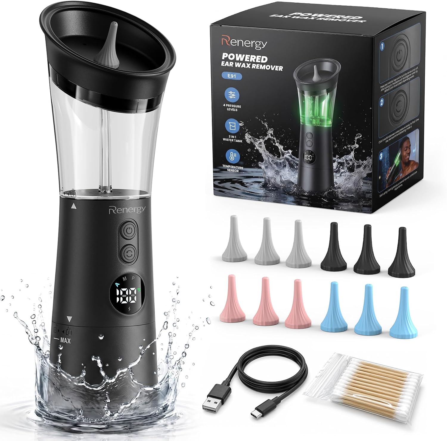 Renergy Ear Wax Removal, Water Temp Sensor, Ear Irrigation Flushing System