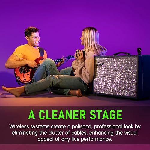 Miniatura 3 de Xvive U2 - Sistema inalámbrico para guitarra recargable de 2.4GHz - Transmisor y receptor inalámbricos para guitarra eléctrica y bajo