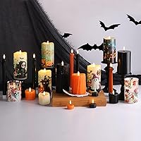 Vista 7 de Eywamage Velas votivas sin llama de cera de color marfil con pilas remotas, 2 x 2 pulgadas, pequeñas velas LED parpadeantes, juego de 6