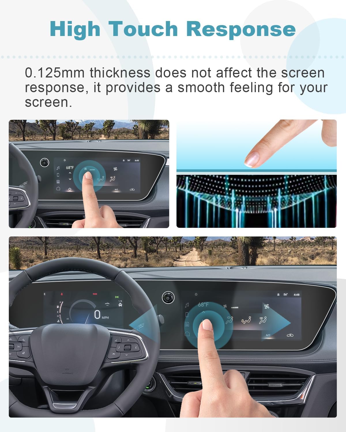 CDEFG 2PCS for 2024 2025 2026 Buick Envista Screen Protector for 2024-2026 Buick Encore GX/Buick Envista Avenir/Sport Touring/Preferred Accessories,HD Clear Anti Glare