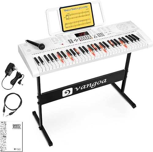 Miniatura 3 de Vangoa Piano de teclado 61 teclas iluminadas con guitarra acústica de 36 pulgadas para adultos principiantes