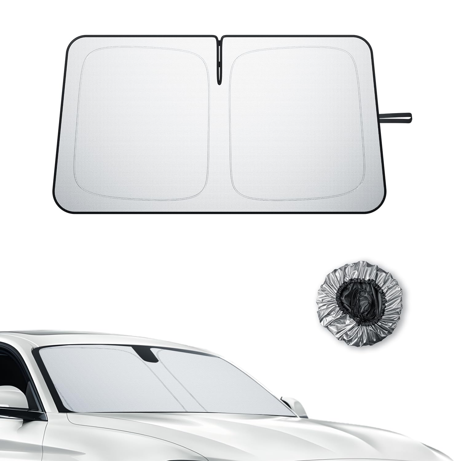 BIBIBO Compatible avec BMW Série 1 F20 F40 / Série 2 F22 F44 2011-2019, Protection Solaire, Pare-Brise Avant, Parasol de Voiture, Tissu Infroissable, Pare-Soleil intérieur, Pare-Brise BMW 1 pièce