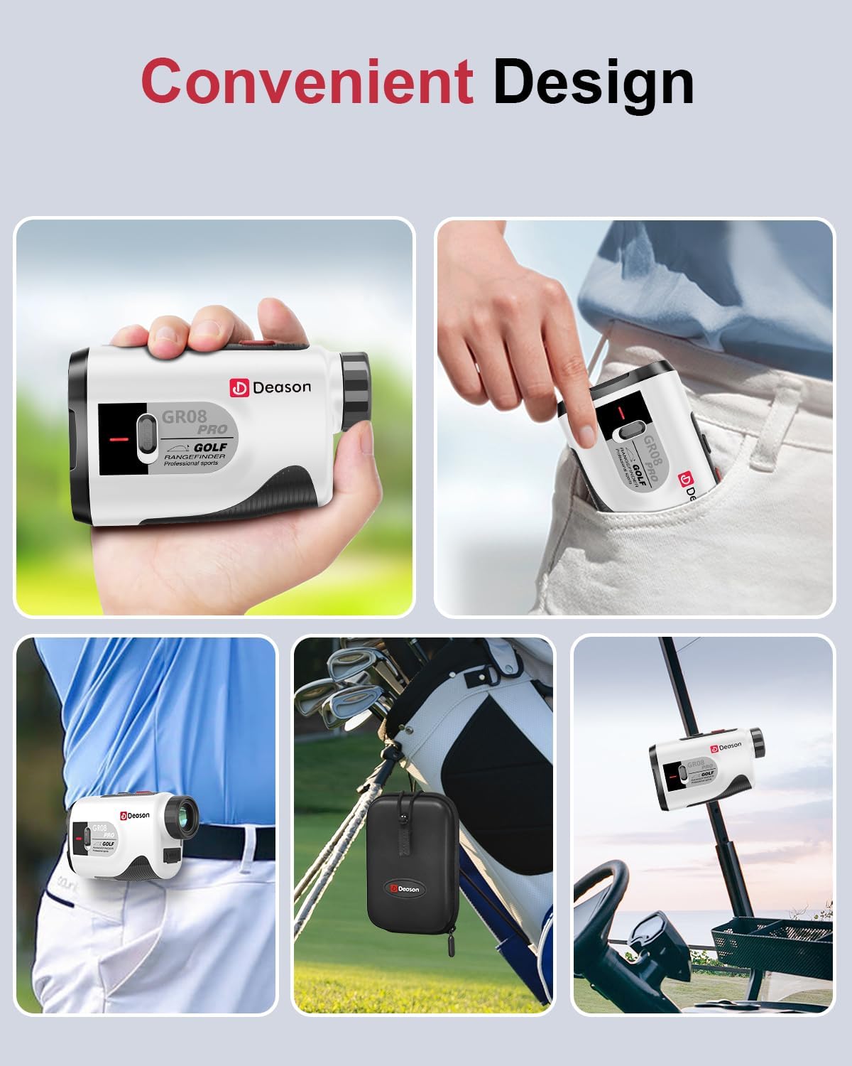 Deason Telemetro da golf con pendenza (Deason Golf Rangefinder GR08 Pro, bianco)