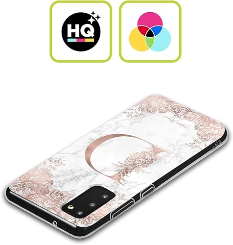 Miniatura 2 de Head Case Designs Funda de gel suave con monograma de mármol de oro rosa con licencia oficial Nature Magick Letter D compatible con Samsung Galaxy