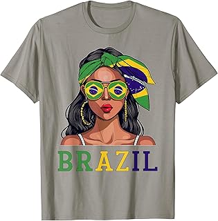 Brazilian Souvenirs Products Woman Flag Roots Brasil T-Shirt