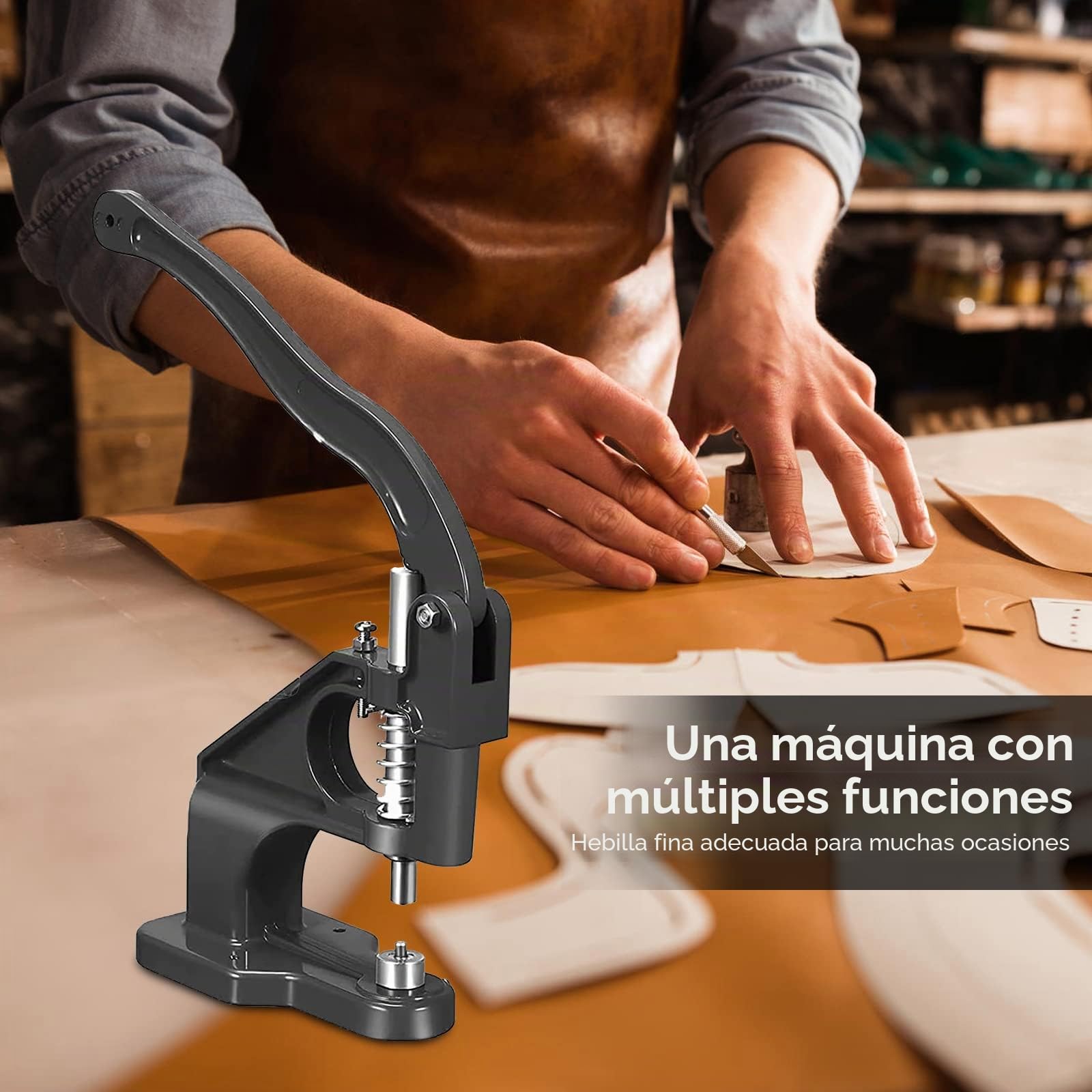 Juego de alicates para Ojales Profesional, Prensa de Ojales, Prensa de Botones, Prensa Manual, Perforadora con 1500 Ojales (diámetro Interior de 6 mm, 10 mm, 12 mm), Pinzas para Ojales Ideales