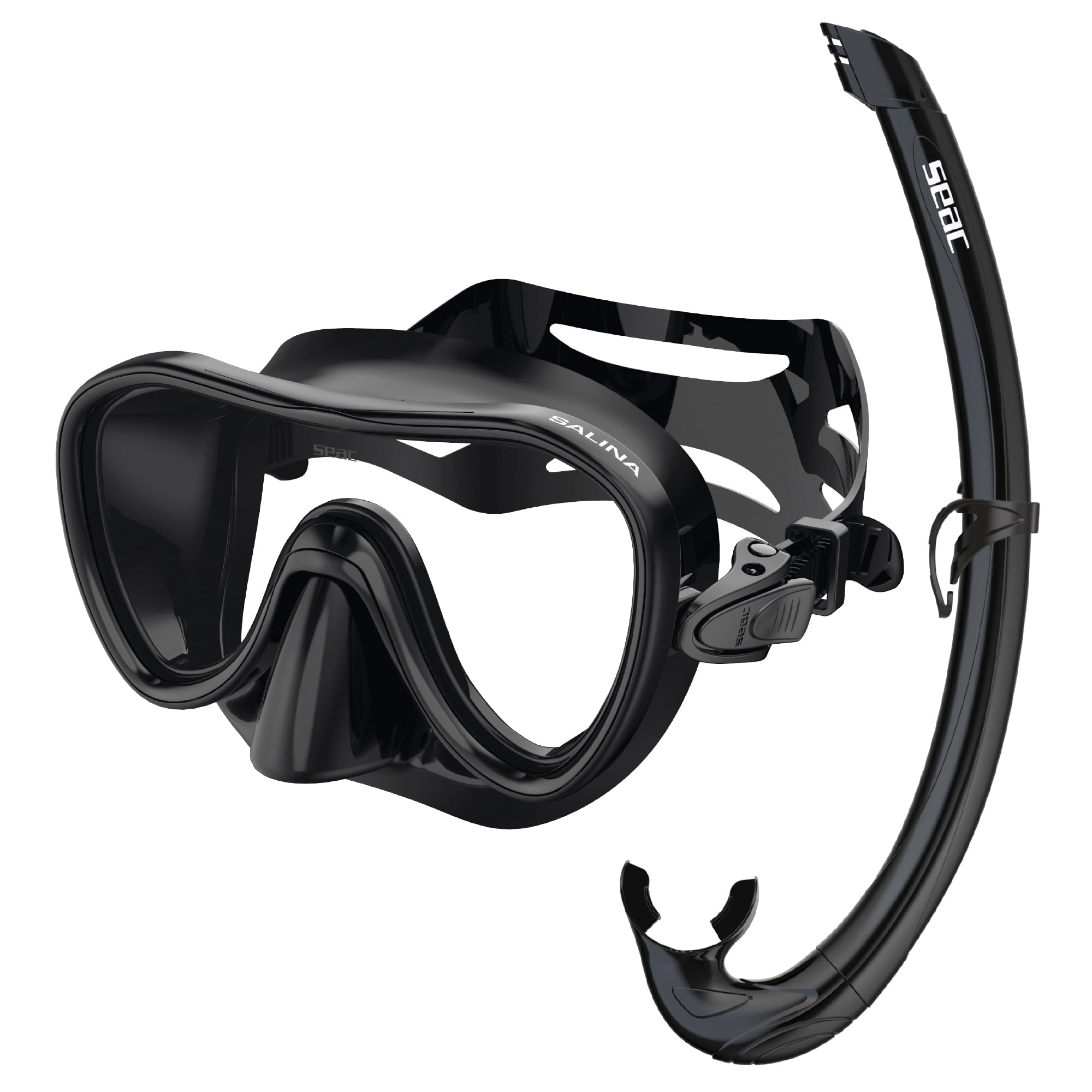SEAC Set Bis Salina Top, Set with Salina Mask and Snorkel Top Silicone Snorkel for Adults and Kids