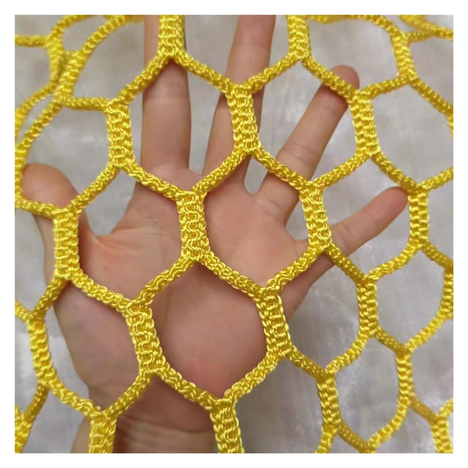 Lwjsocp Yellow Outdoor Climbing Net For Playground Safety Rope Netting 2X8m (6.6X26.2ft) Garden Mesh Durable Balcony Safety Fence Decor 4.5Cm/5Mm Hole Size