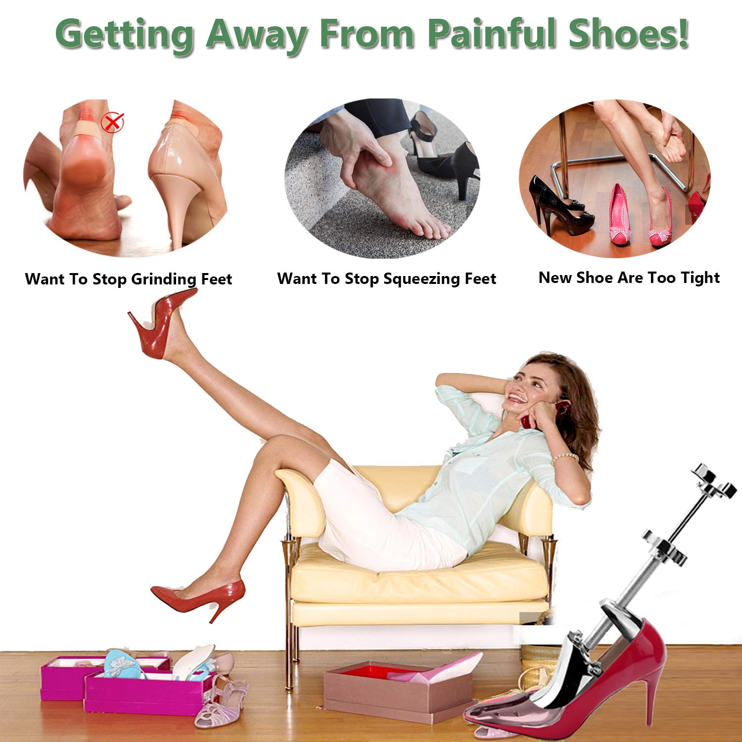 Estirador de zapatos de metal para hombre ajustable ancho y largo para pies anchos extensor de zapatos (1 pieza)