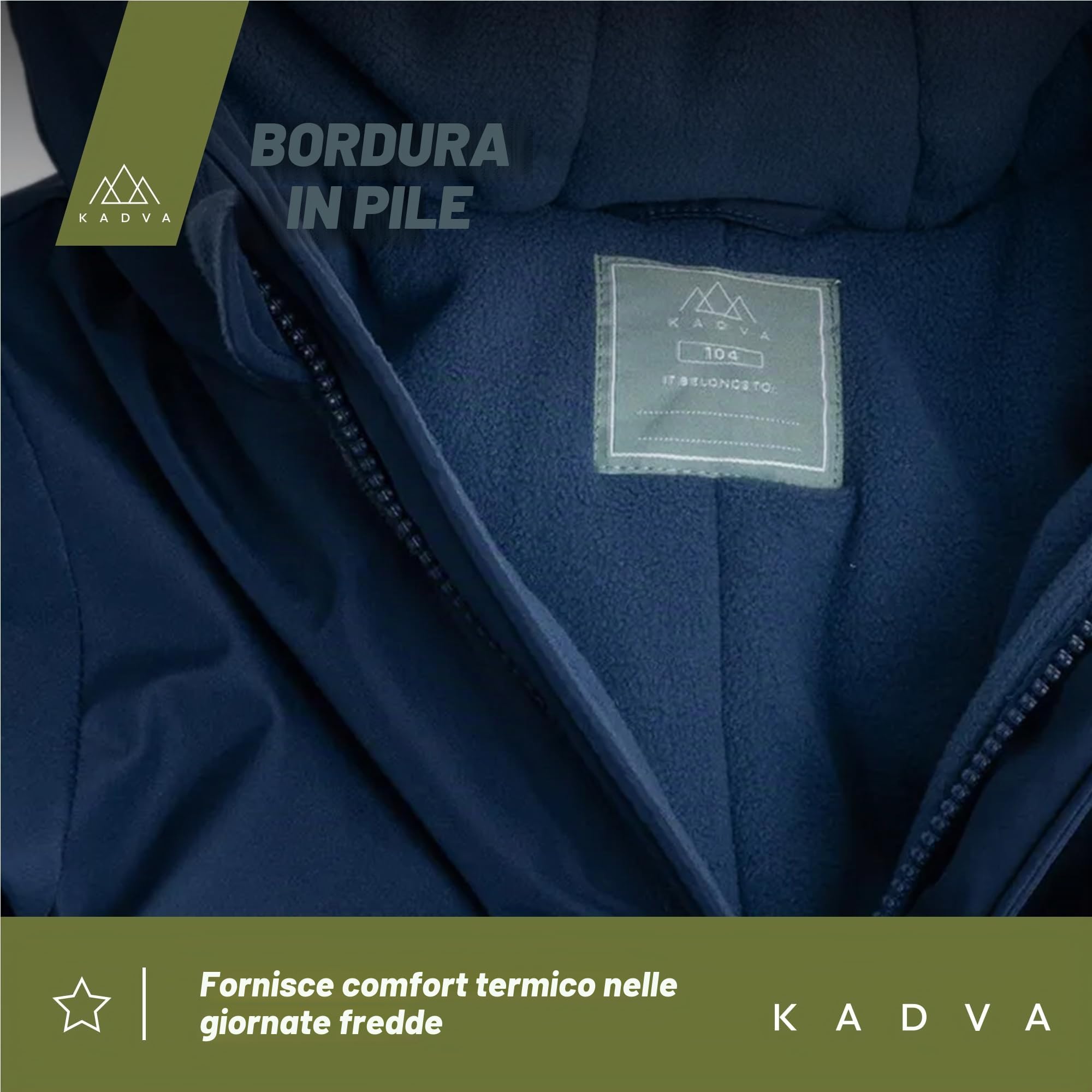 KADVA Kiko Jr - Tuta da sci per bambini, impermeabile, antivento, con catarifrangenti e cappuccio, fodera in pile