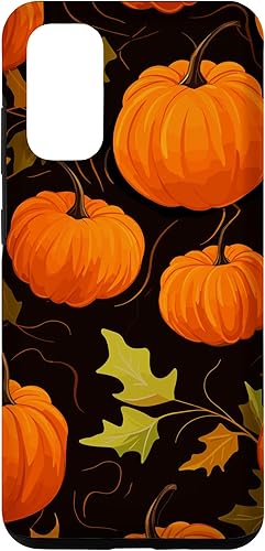 Galaxy S20 Otoño Hojas y Calabazas Patrón Halloween Niña Mujer Otoño Caso