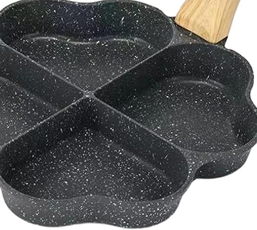 Miniatura 5 de KLKCMS Sartén frita para huevos, mini cacerola para panqueques, utensilios de cocina, parrilla dividida, sartén resistente al calor, sartén